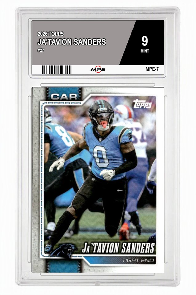 2026 TOPPS #27 JA'TAVION SANDERS MPE 9 MINT — graded card auctioned from the MPE vault