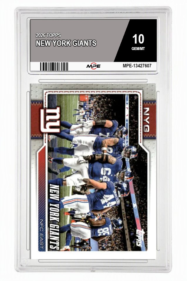2026 TOPPS NEW YORK GIANTS MPE 10 GEM/MT — graded card auctioned from the MPE vault