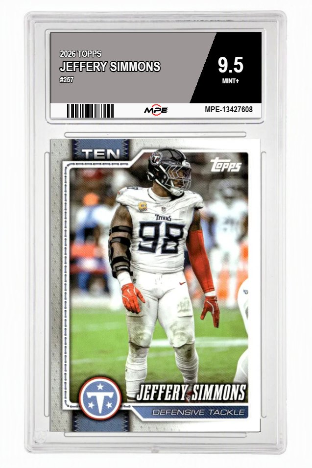 2026 TOPPS #257 JEFFERY SIMMONS MPE 9.5 MINT+ — graded card auctioned from the MPE vault