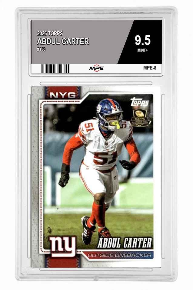 2026 TOPPS #150 ABDUL CARTER MPE 9.5 MINT+ — graded card auctioned from the MPE vault