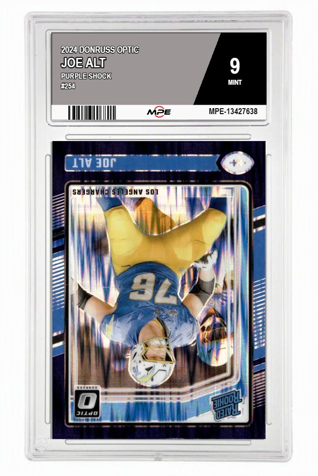 2024 DONRUSS OPTIC PURPLE SHOCK #254 JOE ALT MPE 9 MINT — graded card auctioned from the MPE vault