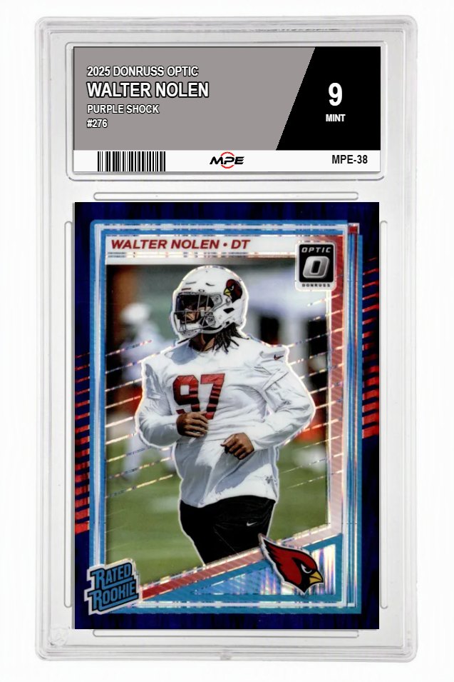 2025 DONRUSS OPTIC PURPLE SHOCK #276 WALTER NOLEN MPE 9 MINT — graded card auctioned from the MPE vault