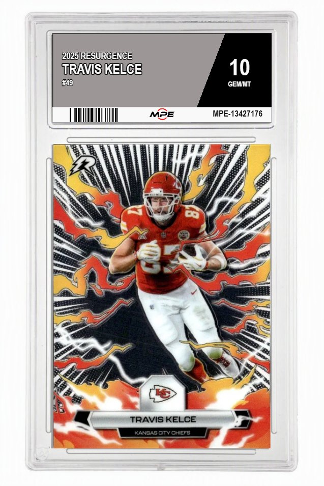 2025 RESURGENCE #49 TRAVIS KELCE MPE 10 GEM/MT — graded card auctioned from the MPE vault