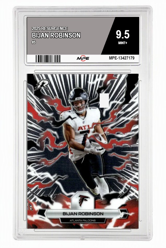 2025 RESURGENCE #5 BIJAN ROBINSON MPE 9.5 MINT+ — graded card auctioned from the MPE vault