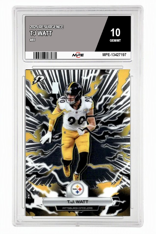 2025 RESURGENCE #85 TJ WATT MPE 10 GEM/MT — graded card auctioned from the MPE vault