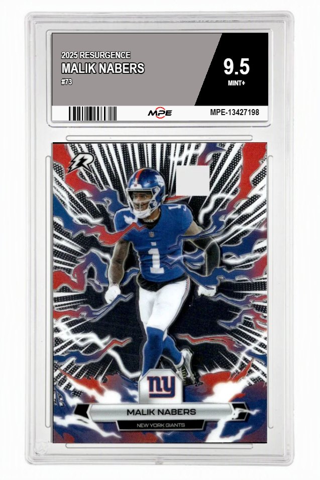 2025 RESURGENCE #73 MALIK NABERS MPE 9.5 MINT+ — graded card auctioned from the MPE vault