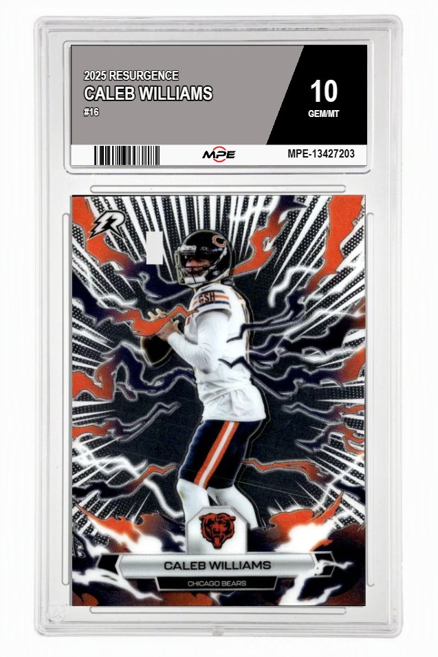 2025 RESURGENCE #16 CALEB WILLIAMS MPE 10 GEM/MT — graded card auctioned from the MPE vault