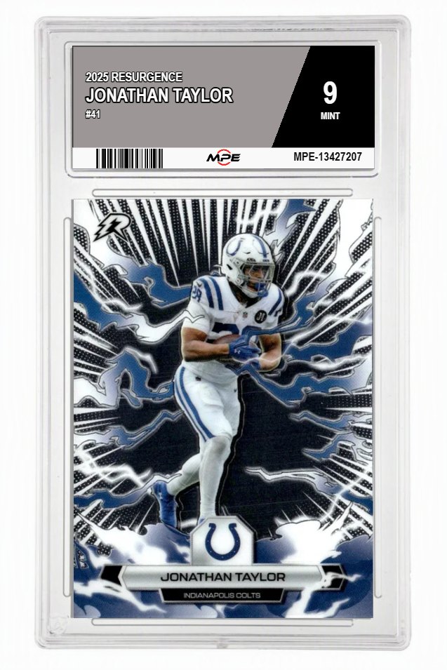2025 RESURGENCE #41 JONATHAN TAYLOR MPE 9 MINT — graded card auctioned from the MPE vault