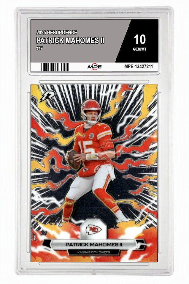2025 RESURGENCE #47 PATRICK MAHOMES II MPE 10 GEM/MT — graded card auctioned from the MPE vault