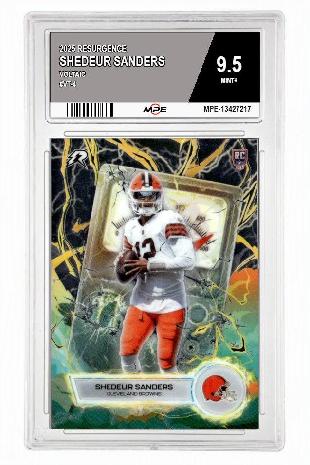 2025 RESURGENCE VOLTAIC #VT-4 SHEDEUR SANDERS MPE 9.5 MINT+ — graded card auctioned from the MPE vault