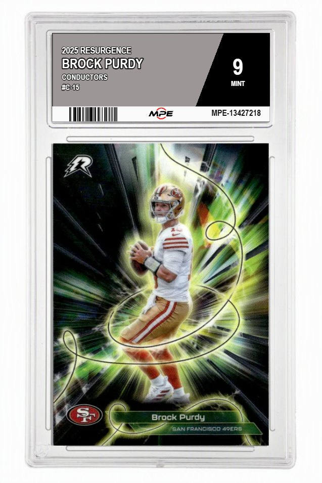 2025 RESURGENCE CONDUCTORS #C-15 BROCK PURDY MPE 9 MINT — graded card auctioned from the MPE vault