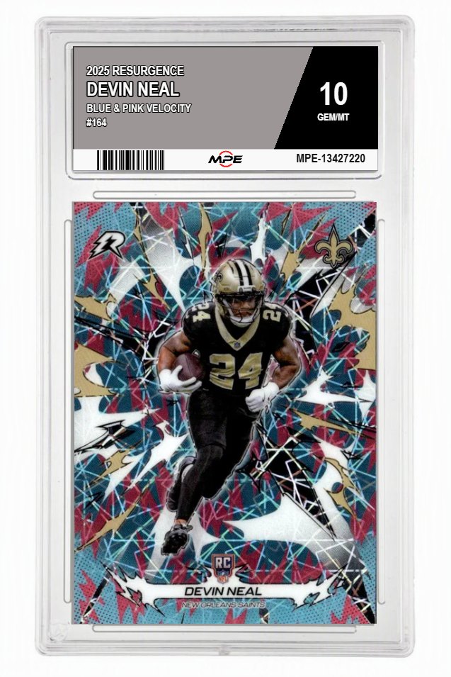 2025 RESURGENCE BLUE & PINK VELOCITY #164 DEVIN NEAL MPE 10 GEM/MT — graded card auctioned from the MPE vault