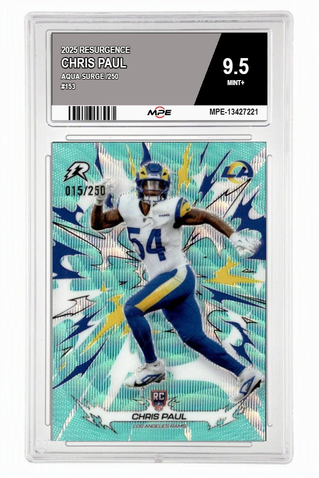 2025 RESURGENCE AQUA SURGE /250 #153 CHRIS PAUL MPE 9.5 MINT+ — graded card auctioned from the MPE vault