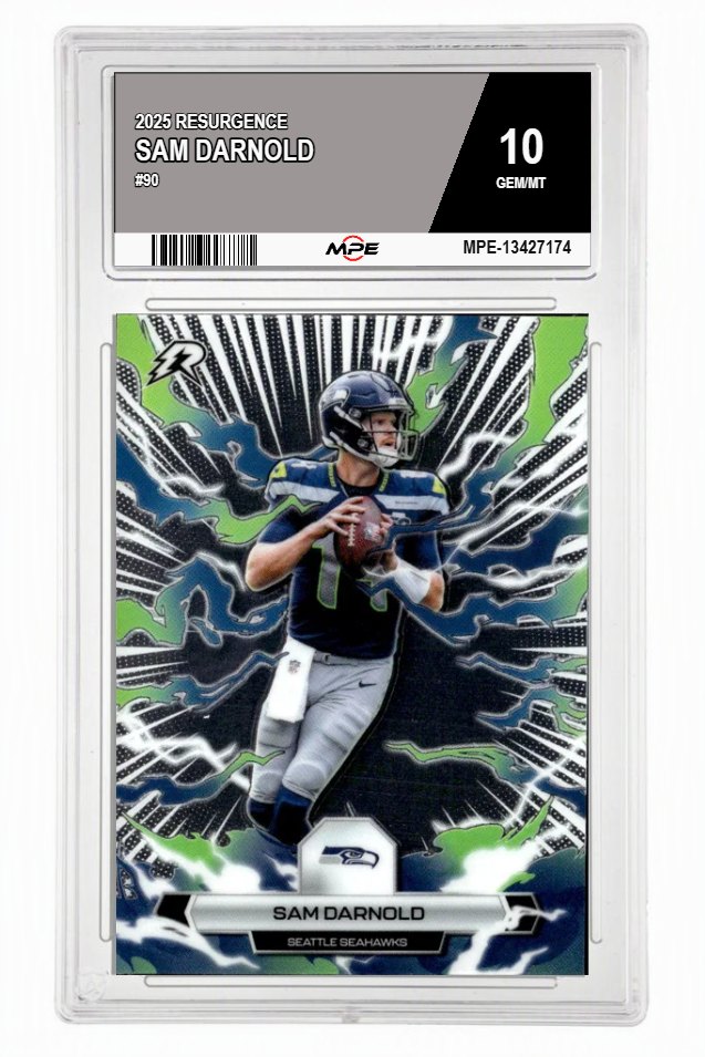 2025 RESURGENCE #90 SAM DARNOLD MPE 10 GEM/MT — graded card auctioned from the MPE vault