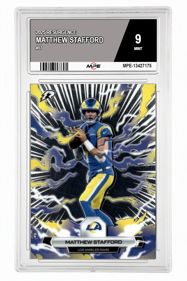 2025 RESURGENCE #57 MATTHEW STAFFORD MPE 9 MINT — graded card auctioned from the MPE vault