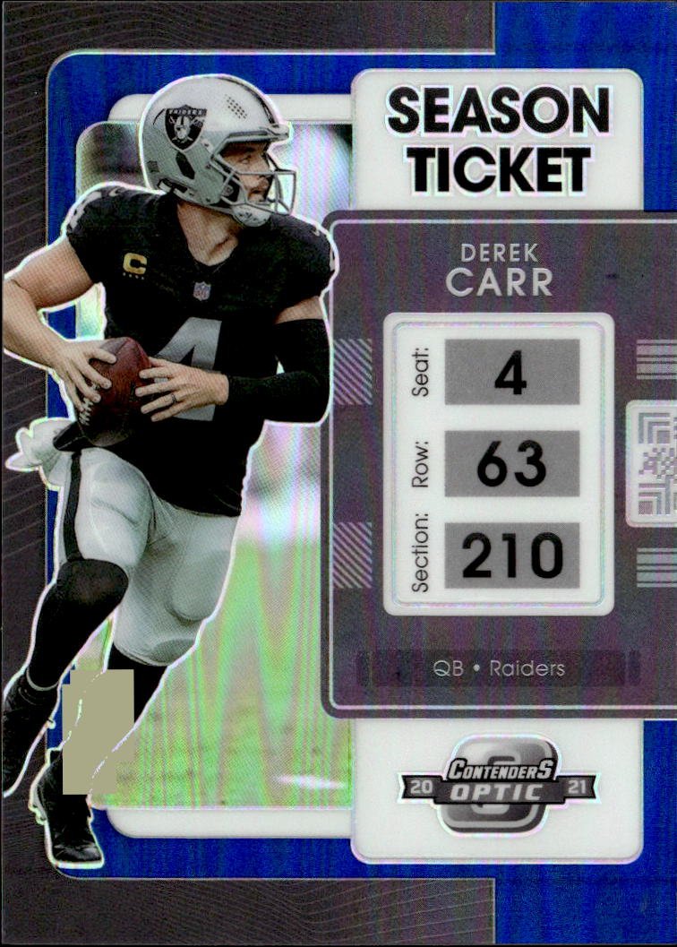 2021 Optic Contenders Derek Carr graded slab