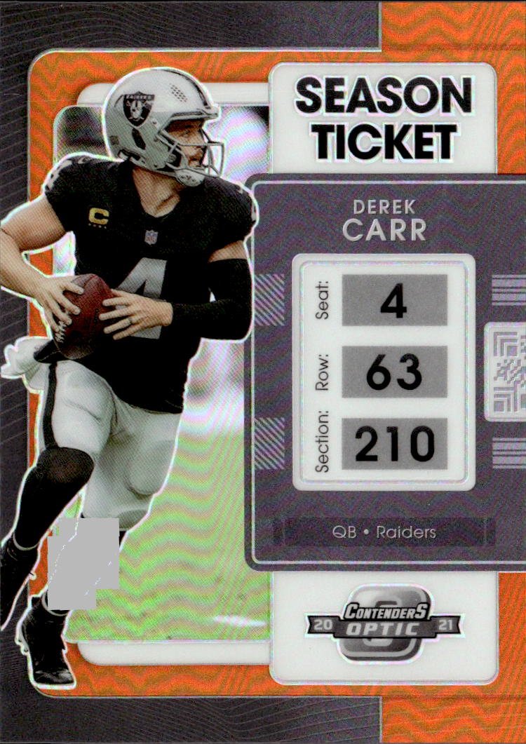 2021 Optic Contenders Derek Carr graded slab