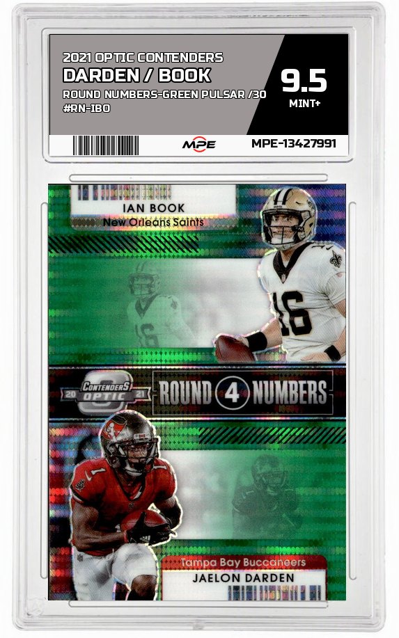 2021 OPTIC CONTENDERS ROUND NUMBERS-GREEN PULSAR /30 #RN-IBO DARDEN / BOOK MPE 9.5 MINT+ — graded card auctioned from the MPE vault