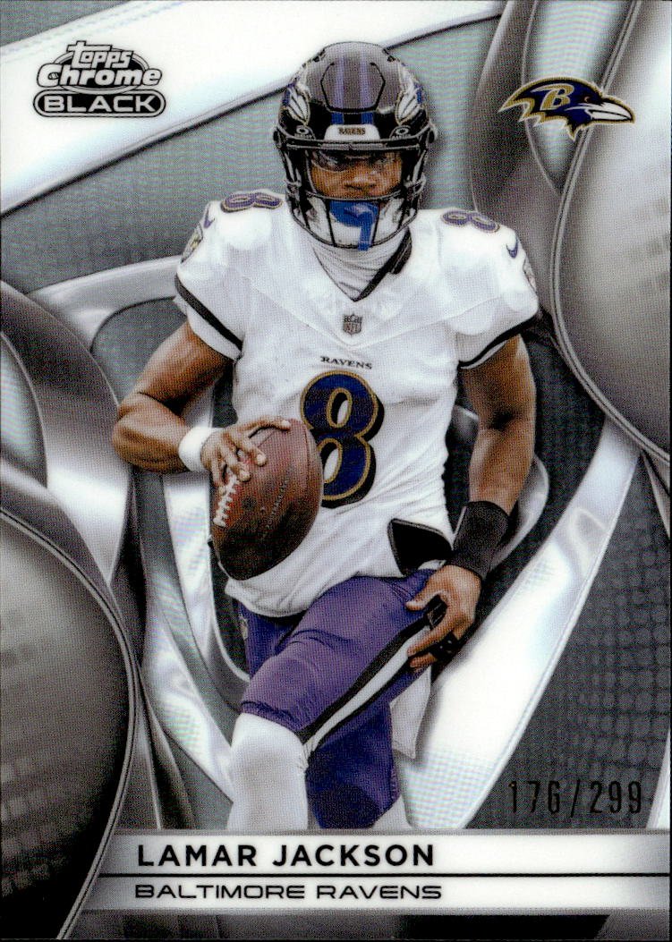 2025 Topps Chrome Black Lamar Jackson graded slab