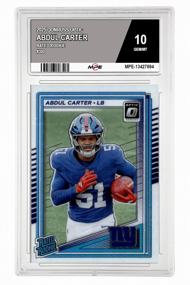 2025 DONRUSS OPTIC #300 ABDUL CARTER MPE 10 GEM/MT — graded card auctioned from the MPE vault