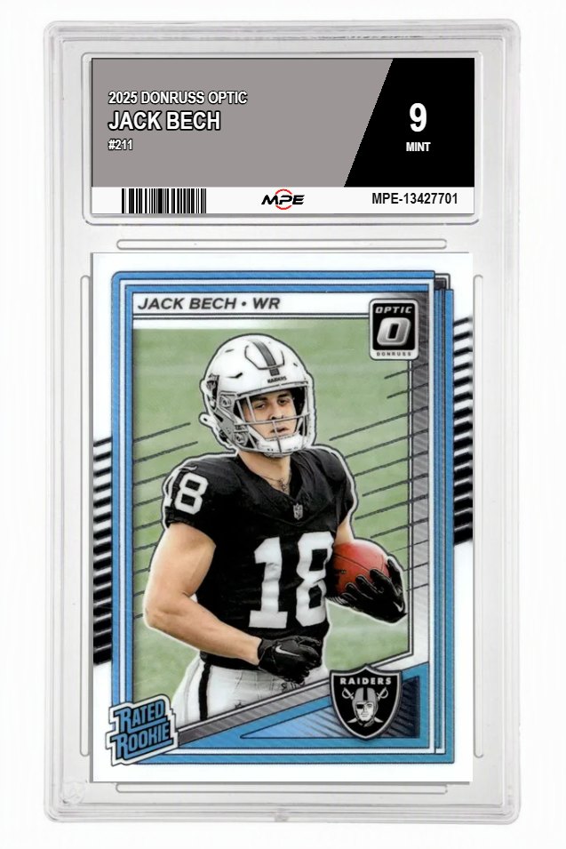 2025 DONRUSS OPTIC #211 JACK BECH MPE 9 MINT — graded card auctioned from the MPE vault