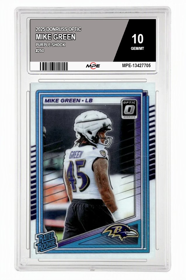 2025 DONRUSS OPTIC #250 MIKE GREEN MPE 10 GEM/MT — graded card auctioned from the MPE vault