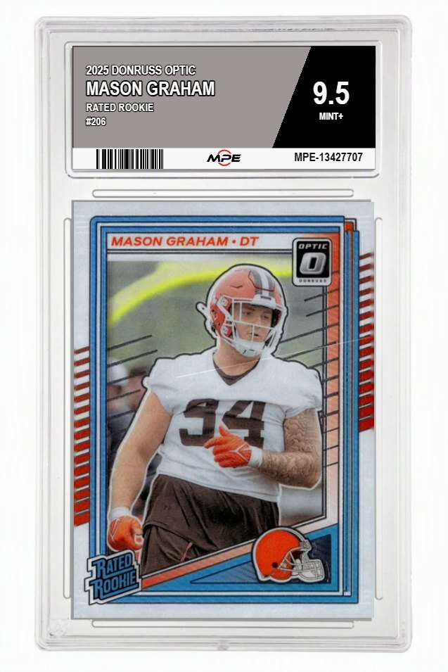 2025 DONRUSS OPTIC #206 MASON GRAHAM MPE 9.5 MINT+ — graded card auctioned from the MPE vault