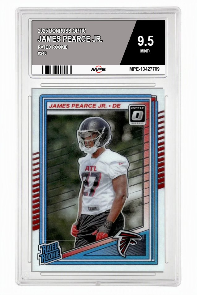 2025 DONRUSS OPTIC #240 JAMES PEARCE JR. MPE 9.5 MINT+ — graded card auctioned from the MPE vault