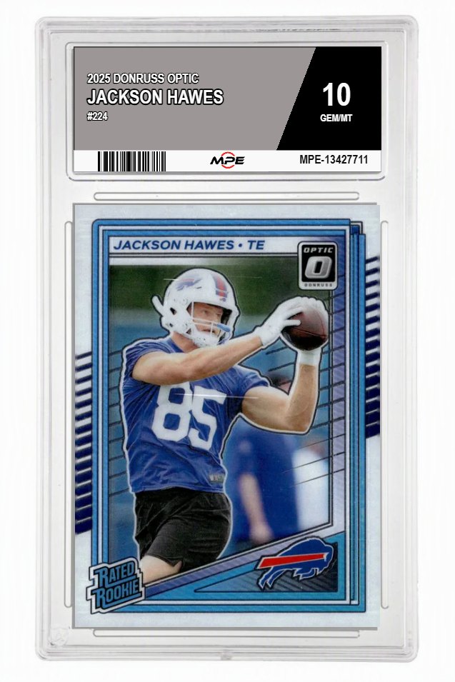 2025 DONRUSS OPTIC #224 JACKSON HAWES MPE 10 GEM/MT — graded card auctioned from the MPE vault