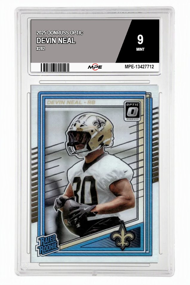 2025 DONRUSS OPTIC #282 DEVIN NEAL MPE 9 MINT — graded card auctioned from the MPE vault