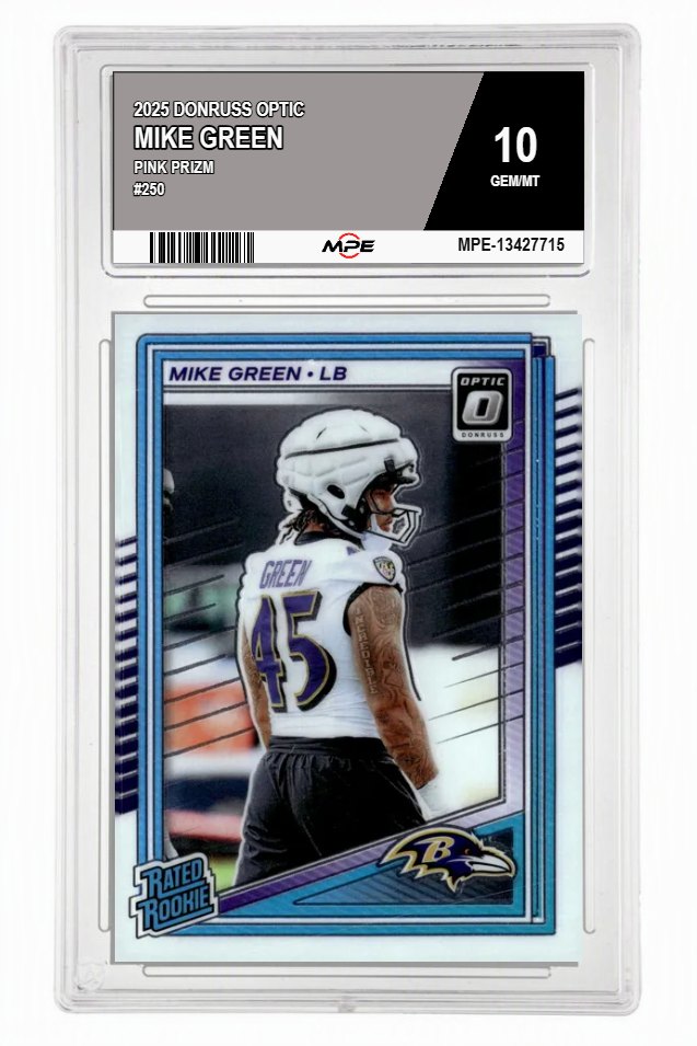 2025 DONRUSS OPTIC #250 MIKE GREEN MPE 10 GEM/MT — graded card auctioned from the MPE vault