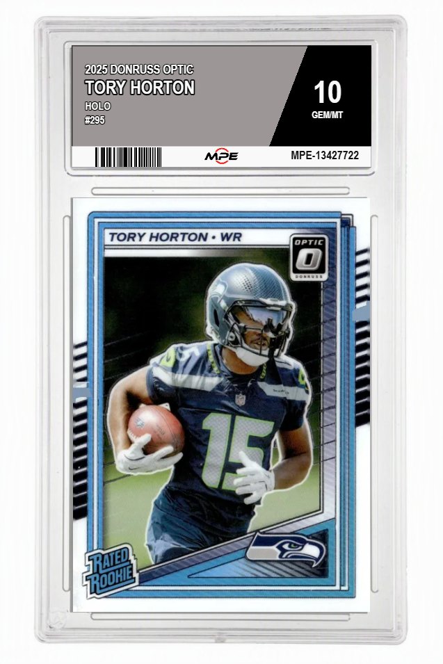 2025 DONRUSS OPTIC #295 TORY HORTON MPE 10 GEM/MT — graded card auctioned from the MPE vault