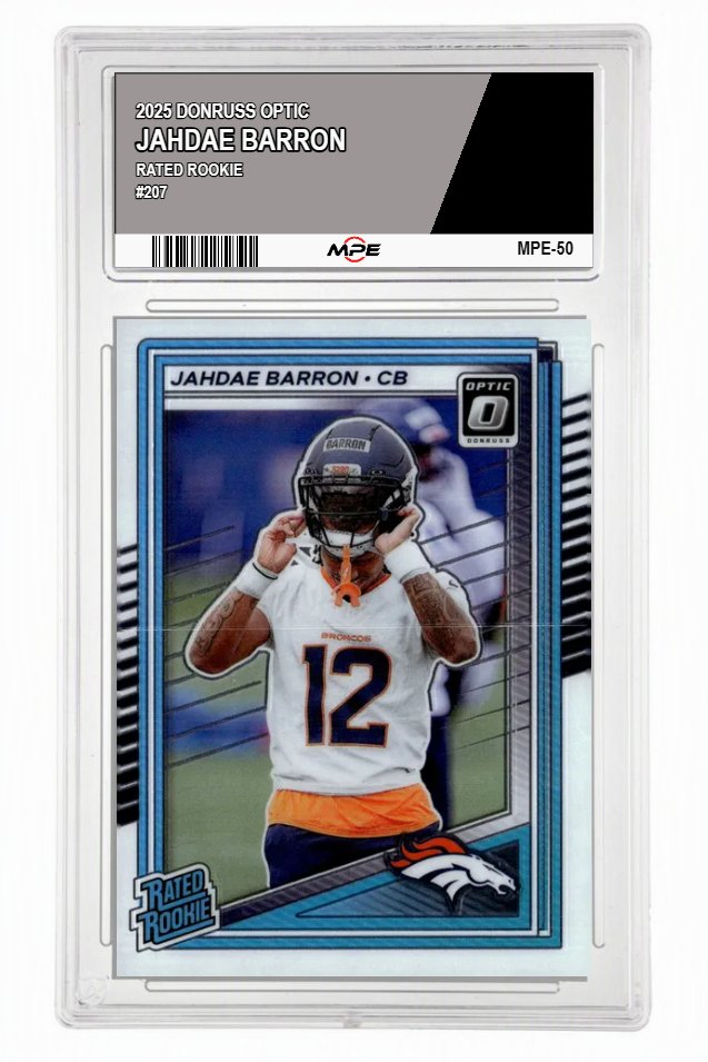 2025 DONRUSS OPTIC #207 JAHDAE BARRON MPE 10 GEM/MT — graded card auctioned from the MPE vault