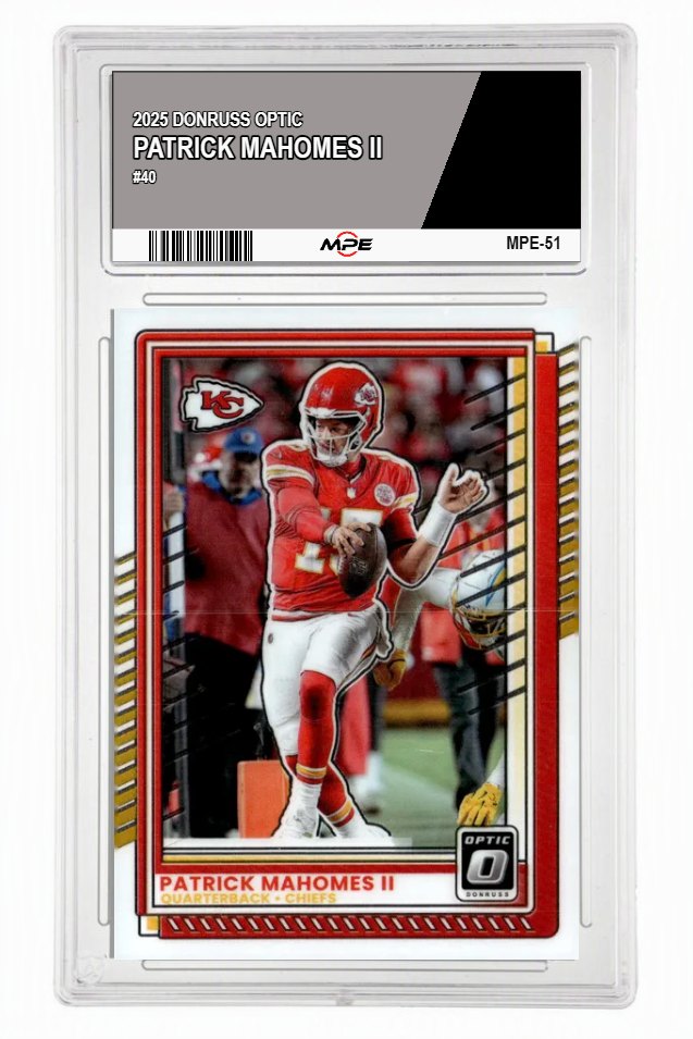 2025 DONRUSS OPTIC #40 PATRICK MAHOMES II MPE 10 GEM/MT — graded card auctioned from the MPE vault