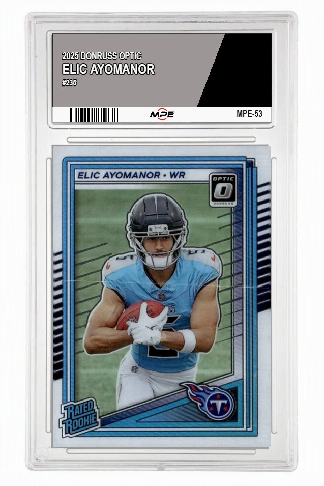 2025 DONRUSS OPTIC #235 ELIC AYOMANOR MPE 9.5 MINT+ — graded card auctioned from the MPE vault