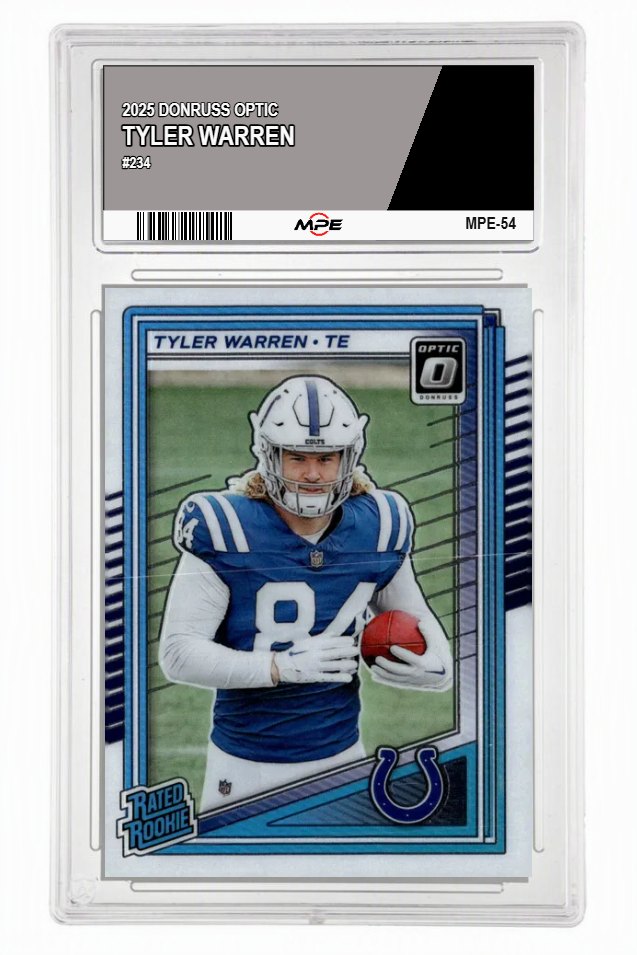 2025 DONRUSS OPTIC #234 TYLER WARREN MPE 9 MINT — graded card auctioned from the MPE vault