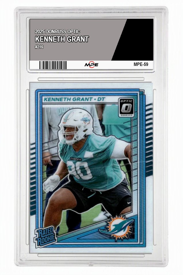 2025 DONRUSS OPTIC #216 KENNETH GRANT MPE 9.5 MINT+ — graded card auctioned from the MPE vault