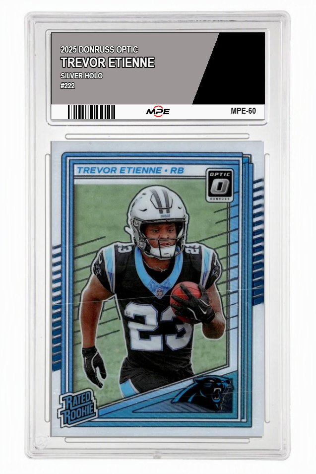 2025 DONRUSS OPTIC #222 TREVOR ETIENNE MPE 9 MINT — graded card auctioned from the MPE vault