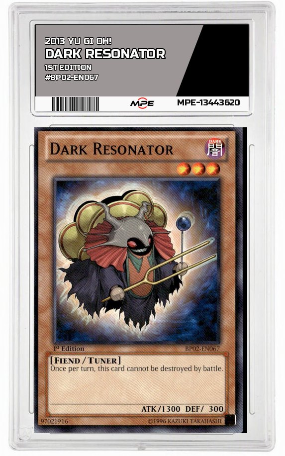 2013 YU GI OH! 1st Edition #BP02-EN067 DARK RESONATOR MPE 9 MINT — graded card auctioned from the MPE vault