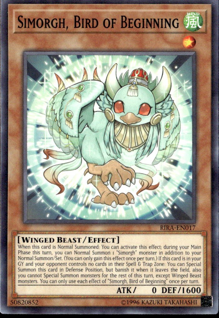 2019 Yu-Gi-Oh! Simorgh, Bird Of Beginning graded slab