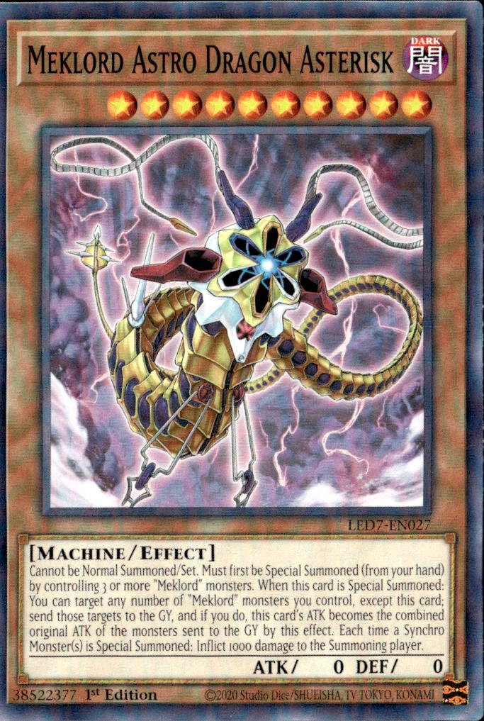 2020 Yu Gi Oh! Meklord Astro Dragon Asterisk graded slab