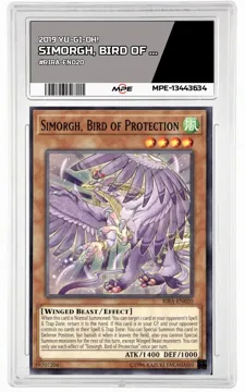 2019 YU-GI-OH! #RIRA-EN020 SIMORGH, BIRD OF PROTECTION MPE 9 MINT — graded card up for auction