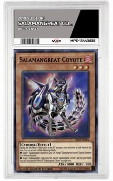 2019 YU GI OH! #RIRA-ENSE1 SALAMANGREAT COYOTE MPE 10 GEM/MT — graded card up for auction