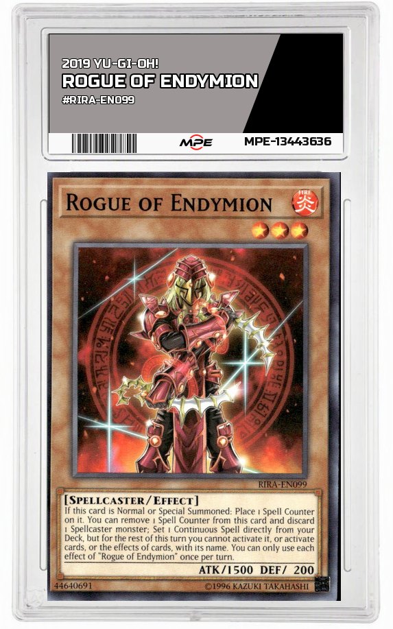 2019 YU-GI-OH! #RIRA-EN099 ROGUE OF ENDYMION MPE 9 MINT — graded card auctioned from the MPE vault