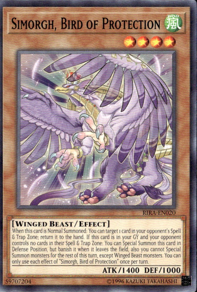 2019 Yu-Gi-Oh! Simorgh, Bird Of Protection graded slab