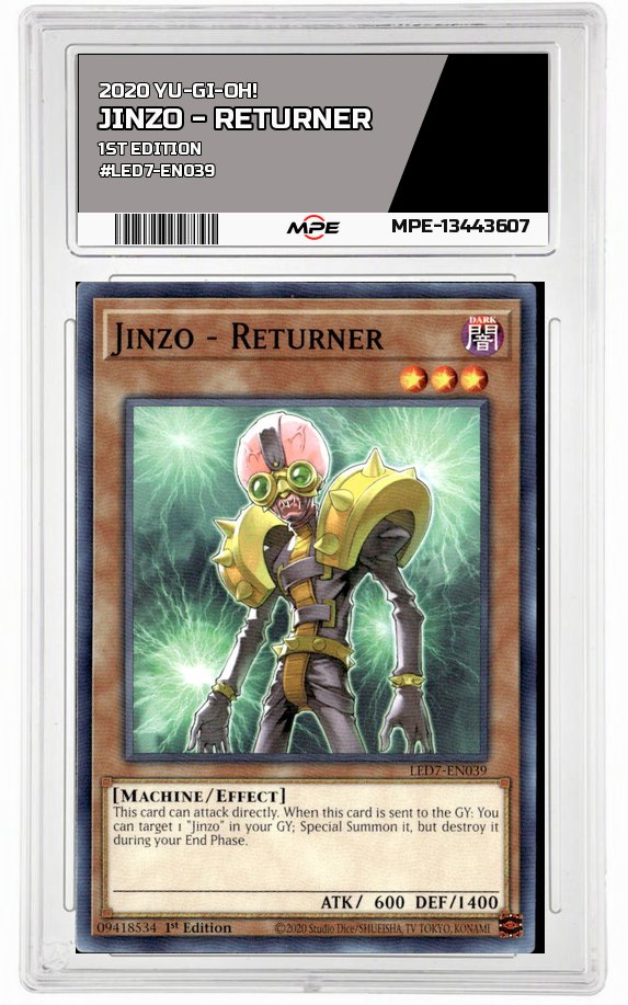 2020 YU-GI-OH! 1ST EDITION #LED7-EN039 JINZO - RETURNER MPE 9 MINT — graded card auctioned from the MPE vault
