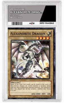 2013 YU GI OH! 1ST EDITION #BP02-EN004 ALEXANDRITE DRAGON MPE 9 MINT — graded card up for auction
