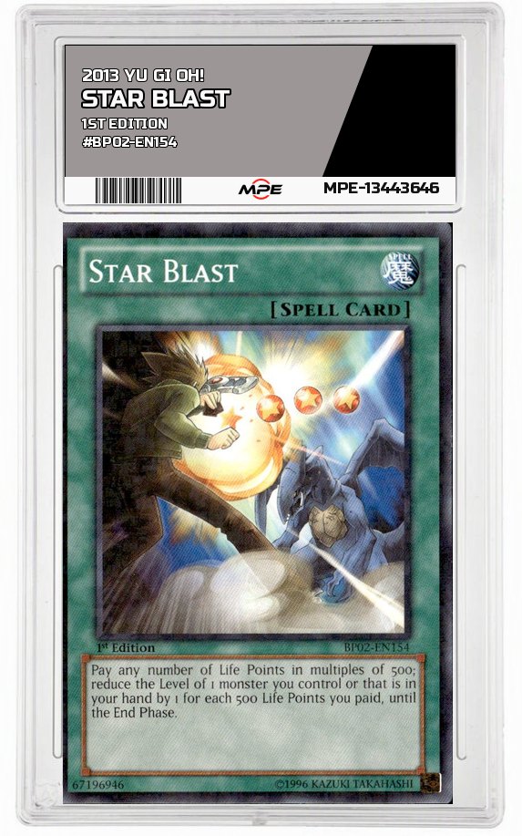 2013 YU GI OH! 1ST EDITION #BP02-EN154 STAR BLAST MPE 9 MINT — graded card auctioned from the MPE vault