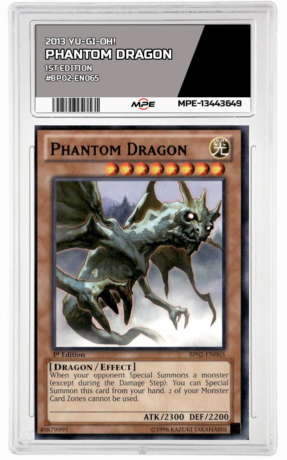 2013 YU-GI-OH! 1st Edition #BP02-EN065 PHANTOM DRAGON MPE 9 MINT — graded card auctioned from the MPE vault