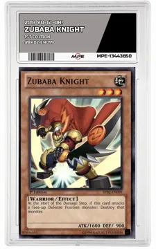 2013 YU-GI-OH! 1st Edition #BP02-EN099 ZUBABA KNIGHT MPE 9 MINT — graded card up for auction